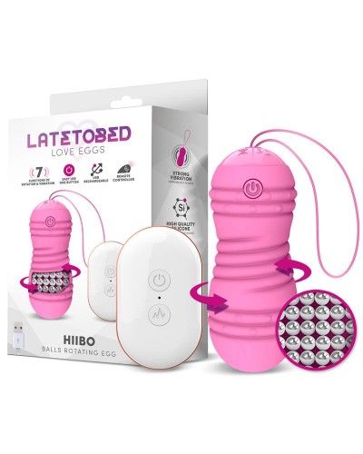 Latetobed Hiibo - Huevo Vibrador con Rotación Rosa