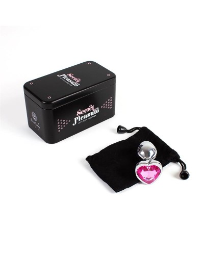 Plug Anal de Metal Corazón Fuchsia Talla S