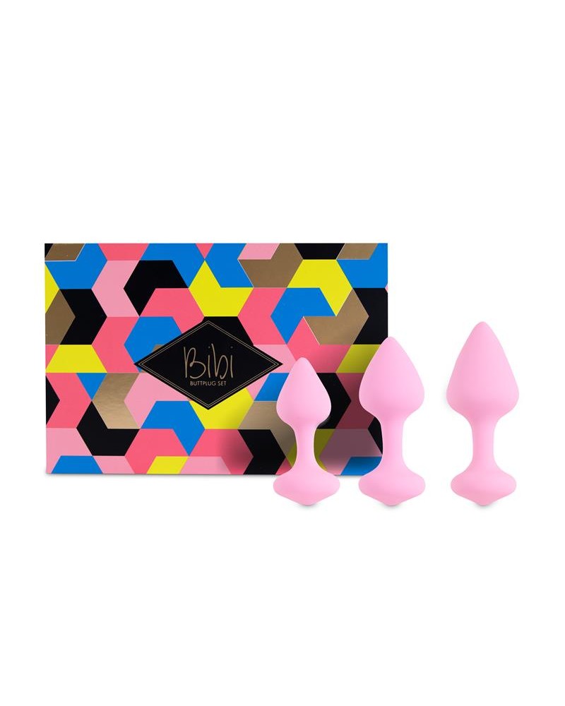 Set de 3 Plugs Anales Bibi de Feelztoys Rosa