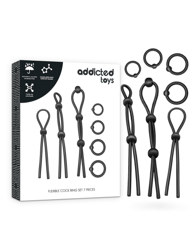 Addicted Toys - Set de 7 anillas de silicona para el pene