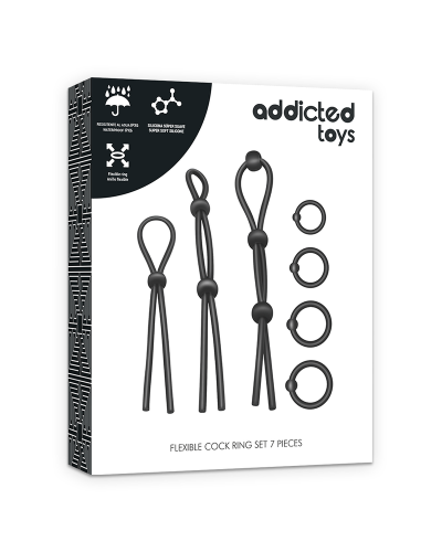 Addicted Toys - Set de 7 anillas de silicona para el pene