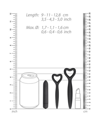 Ouch! - Set de Dilatadores Vaginales con Bala Vibradora negro