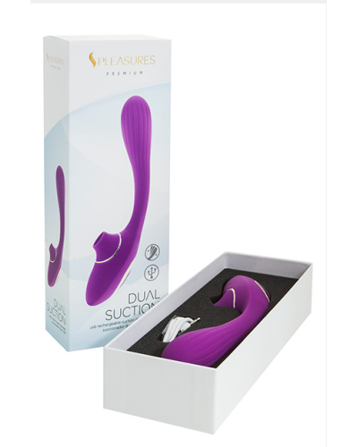 S Pleasures - Dual Suction Vibrador con Succionador Púrpura
