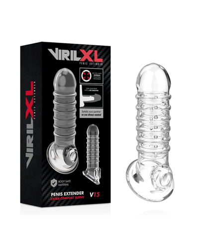 Aumenta tu grosor e intensifica el placer para ambos con esta funda para el pene VirilXL Extensión.
