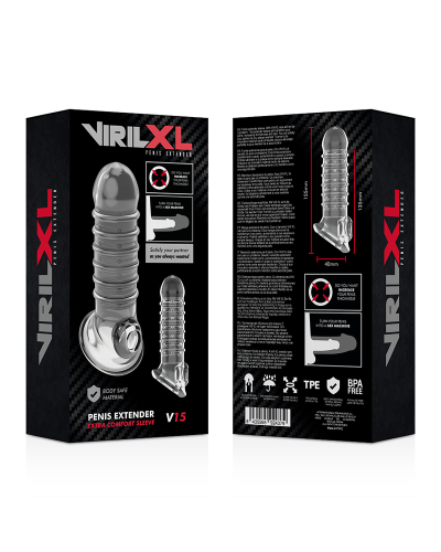 Aumenta tu grosor e intensifica el placer para ambos con esta funda para el pene VirilXL Extensión.