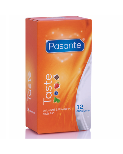 Pasante Taste - Condones de Sabores 12 Unidades