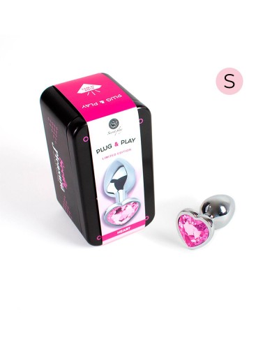 Plug Anal de Metal Corazón Fuchsia Talla S