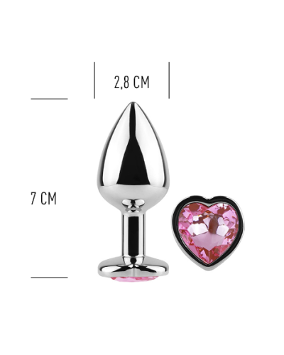 Plug Anal de Metal Corazón Fuchsia Talla S