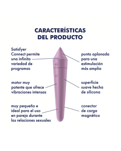 Satisfyer Ultra Power Bullet 8 - Bala Vibradora con APP Lila