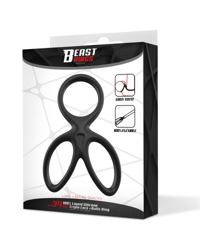 Beast Rings - Anillo Triple para el pene Pene y Testículos