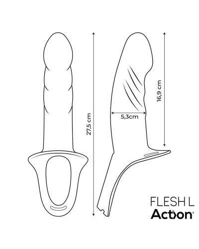 Action - Arnés con dildo hueco L