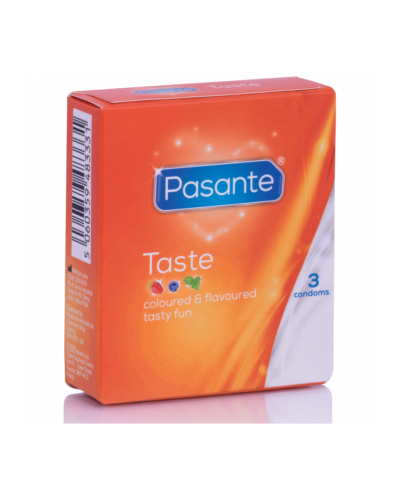 Pasante Taste - Condones de Sabores 3 Unidades