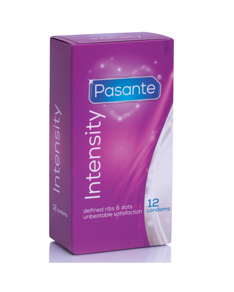 Pasante Intensity - Condones con estrías y puntos 12 Unidades