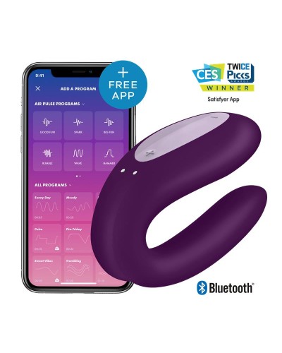 Satisfyer Double Joy - Vibrador para parejas Negro