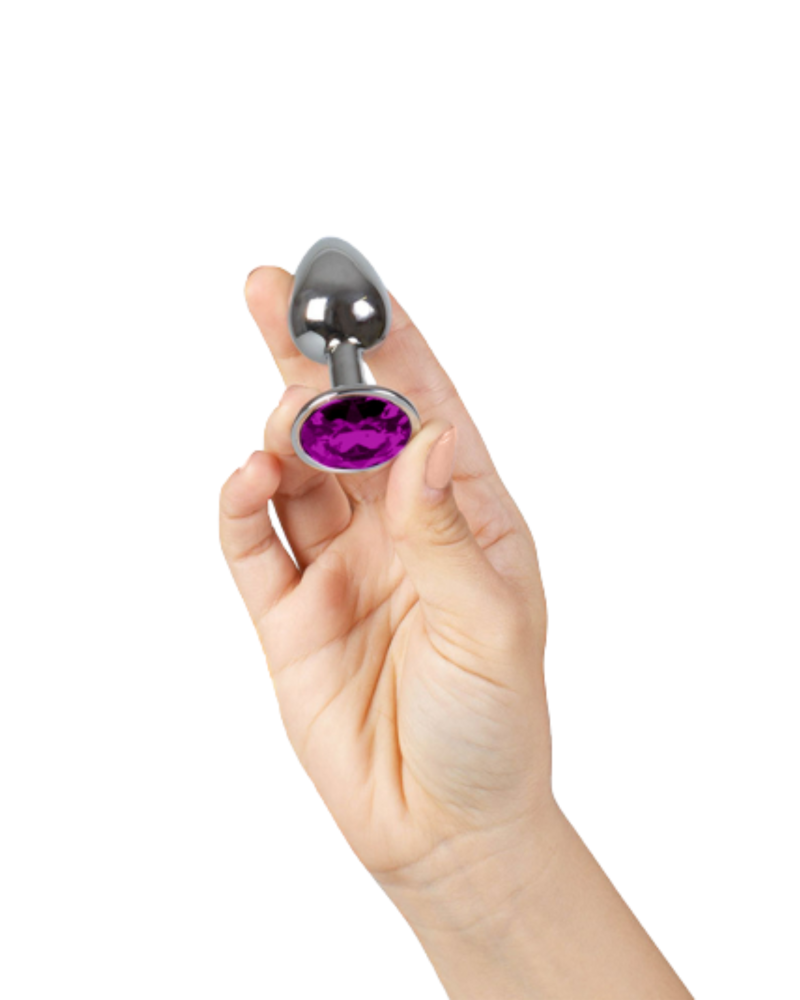 Plug anal de metal Talla S Morado Plug anal de metal Talla S Morado