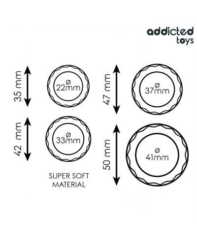 Set de Anillos para Pene Texturizados de Addicted Toys