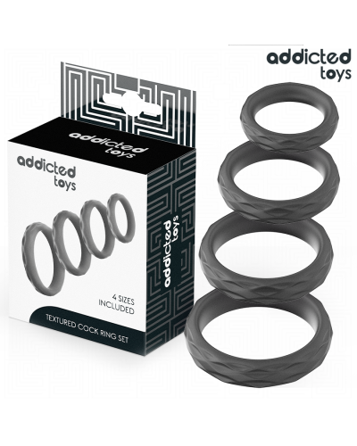 Set de Anillos para Pene Texturizados de Addicted Toys