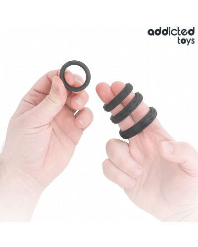 Set de Anillos para Pene Texturizados de Addicted Toys