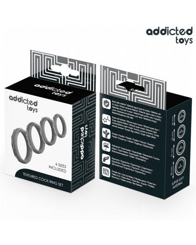 Set de Anillos para Pene Texturizados de Addicted Toys